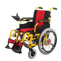 YOLANDEK Lightweight Dual Function Foldable Power Wheelchair (Polymer Li-ion Battery) with Magnesium Alloy Rim. Drive with Power or use as Manual Wheelchair. (Electric Motorised Wheelchair)
