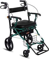 Upright Posture Rolling Walker PU Cushion, Junior Drive Medical 4 Wheel Walker Rollator, Compact Rolling Walker - Rollator Used for Seniors Walking,Green