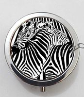 BlackKey Zebra Skin Pattern 3-Compartment Decorative Pocket Gift Box Case Organizer for Pill, Color 1 -1318