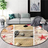 RUGSMAT Tropical Modern Washable Round Bath Mat,Japanese Garden Collage Floor Mat Home Decor Round-71