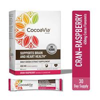 CocoaVia Heart & Brain Supplement, Cran-Raspberry Flavor, Drink Mix l Vegan and Plant Based l Cocoa Flavanol Supplement for Improved Cognitive Function and Heart Health l 30 Servings