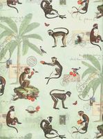 Monkeys Rolled Gift Wrap Paper by Quire 3 Sheets 19.5 inches x 27.5 inches