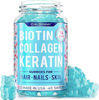 Biotin, Keratin & Collagen Gummies - Made in USA - Extra Strength Biotin 5000 mcg - Healthy Look - Rich in Keratin & Collagen - Premium Treatment - 100% Natural, Tasty & Super Efficient, 60 Count