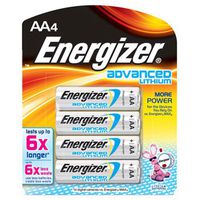 Energizer Advanced Lithium AA Battery 4 Pack