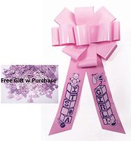 IT'S A GIRL - Pink Baby Announcement Door Bow - Free Gift Included