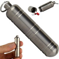 Titanium Pill Fob Holder - Small Pill Case Keychain - Emergency Aspirin Pill Organizer - Compact Design Pill Container - Waterproof Everyday Carry Pocket Key Chain