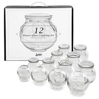 Glass Cupping Therapy Set With Guidance On Application And Aftercare - Multi Size 12 Piece Pack