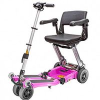 FreeRider USA - Luggie Elite - Compact Lightweight Foldable Scooter - 4-Wheel - Pink