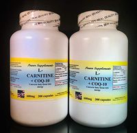 L-carnitine 600mg, coq-10 30mg Cardio, Energy, Kidney- 600 Capsules. Made in USA