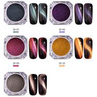 Hunputa Nail Art Powder,Cat Eye Nail Powder Neon Mirror Glitter Mirror Effect Rainbow Crystal Opal (11PCS)