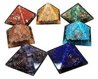 Orgone Energy 7pc Chakra Pyramid Harmonizing Set with Pendant and Mini Pocket Dome