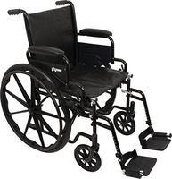 ProBasics Standard Wheelchair - Flip Back Desk Arms - 250 Pound Weight Capacity - Black - Swing-Away Footrest - 20" x 16" Seat