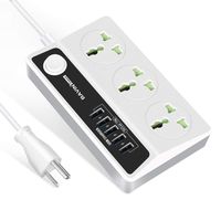 Bavin Power Strip 3- Outlet Surge Protector with 5 Ports 3.4A/17W USB Charger 5Ft Power Cord 2500W 10A for Multiple Devices