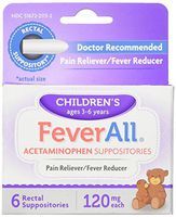 FeverAll Children's Acetaminophen Suppositories, 120 mg - 6 ea