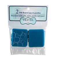 Indestructo Travel Pill Boxes By Designs - 2 Pack Assorted Patterns (Teal)