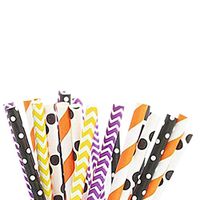 Aimeart Paper Straw 25-piece Set, 7.5" long, Boo