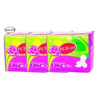 Cotton Long Pads with Wings (8 Pads) (Pack of 3) by Purest