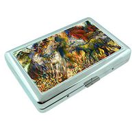 Mosaic Horses Em1 Hip Silver Cigarette Case Id Holder Metal Wallet 4" X 2.75" RFID Protection