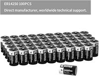 EEMB 1/2 AA 3.6 V Lithium Battery ER14250 1200 mAh High Capacity Li-SOCl2 3.6Volt Lithium Thionyl Chloride Batteries Non Rechargeable UL Certified