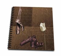 3dRose db_110185_1 Dance to Music Ballets Shoes with White Tulip-Drawing Book, 8 by 8"