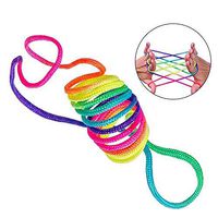 Lesgos Rainbow Toy Finger Rope String Game Educational Toy Cats Cradle Rope Finger Rope Puzzle Toy Rainbow Rope for Kids Children Boys Girls Kindergarten School Party Favors Gift