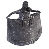 10" Mujer Huajuapan de Leon-Oaxaca Ceramics Black Clay Mexican Folk Art