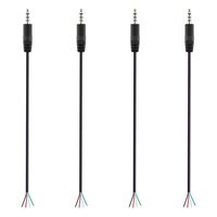 Fancasee (4 Pack) Replacement 3.5mm Male Plug to Bare Wire Open End TRRS 4 Pole Stereo 1/8" 3.5mm Plug Jack Connector Audio Cable for Headphone Headset Earphone Microphone Cable Repair