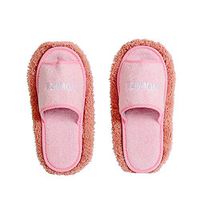Fitlyiee Microfiber Floor Cleaning Mop Slippers Shoes Removable House Dusting Slippers for Men and Women (Women 5.5-9.5, Pink)