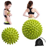 Best Spiky Ball, Massage Balls Set - 2.9/3.7 inch, Deep Tissue Trigger Point Roller, Physical Therapy Equipment Lacrosse, for Plantar, Neck Foot Legs Back Pain Relief Stress Reflexology (Green)