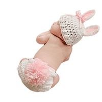 Vedory Newborn Baby Bunny Rabbit Crochet Knitted Photography Props Newborn Baby Outfits Diaper Costume