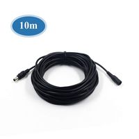 DC Power Extension Cable 33ft 10m 2.1mm x 5.5mm, Compatible with CCTV Security Surveillance IP Camera,5.5mm DC Plug Power Adapter Black