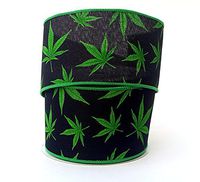Wired Black Canvas Type Marijuana Ribbon 2.5" X 10 Yards