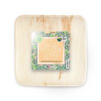 Palm Fridays Ecoware | Palm Leaf Plates 9" Square (50 pack) | USDA Certified | Heavy Duty | Stronger Than Wood or Bamboo | Compostable & Biodegradable | Party Plates