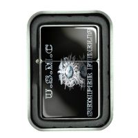 Windproof Refillable Oil Lighter with Tin Gift Box Marines Design-004