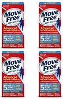 Move Free Advanced Glucosamine Chondroitin MSM Vitamin D3 and Hyaluronic Acid Joint Supplement, 80 Count (Pack of 4)