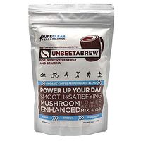 UNBEETABREW Organic Performance Coffee Powder 30 Servings Beet and Mushroom-Infused. Great Tasting. Promotes Focus, Athletic Performance and Cardiovascular Health.