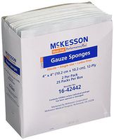 Mckesson Performance plus Gauze Sponge Cover Dressing Sterile, 4 X 4 Inches, Box of 50(packaging may vary)