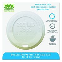 Eco-Products - EcoLid 25% Recycled Content White Hot Cup Lid - Fits 8oz Hot Cup - EP-HL8-WR (10 Packs of 100)