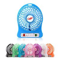 LNtech Portable Mini USB Fan,4 inch Vanes 3 Speeds Adjustable Mini Desktop Fan Portable Mini USB Rechargeable Cooling Fan with 18650 li-ion Battery for Office Home and Travel (Blue)