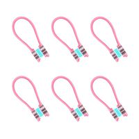 ibasenice 6PCS Mini Magnetic Twist Ties Organizer, Cable Wire Winder Cable Earphone Holder Headphone Winders Silicone Cable Clips Management (Pink)