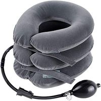 Upgraded Cervical Neck Traction Device by Ohuhu, Inflatable and Adjustable Neck Collar Device, Neck Support & Stretcher for Traction Spine Alignment and Chronic Neck Pain Relief Gray Mother's Day Gift