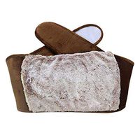 Multifunction Removable PVC Hot Water Bottle,Wool Cover Waterflooding Thermos with Belt (Brown)