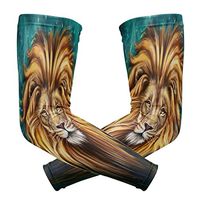 ZZKKO Galaxy Lion Cooling Arm Sleeves Cover Uv Sun Protection for Men Women Running Golf Cycling Arm Warmer Sleeves 1 Pair
