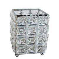 Putars Makeup Organizer Storage Box Holder Organizer Jewelry Box Glass Beads Eyebrow Pencil Storage Tube Metal Makeup Brush Nail Art Crystal Pen Holder for Bathroom Fits Makeup Brushes Lipsticks