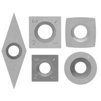 SILIVN 5pcs Tungsten Carbide Cutters Inserts Set for Wood Lathe Turning Tools,(Include Square, Square With Radius,Round and Diamond Shaped Cutters) Supplied with 5 pcs Screws