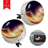 Playing Football 2 pcs silver Car Essential Oil Diffuser Vent Clip Aromatherapy Diffuser Locket Air Freshener with 4 Refill Pads 1.33x1.83in