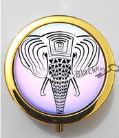 BlackKey Aztec Tribal Elephant Print 3-Compartment Decorative Pocket Gift Box Case Organizer for Pill, Color 2 -150