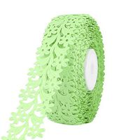 uxcell Polyester Home Birthday Floral Design DIY Gift Packing Ribbon Roll 20 Yards Green