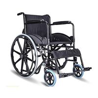 Portable Lightweight Transport Wheelchair with Handbrakes, Adjustable Speed and Seat Belt Folding Transport Chair, Back Storage Bag 17.7 Inches Seat,220 LBS Load