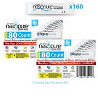 Dr. Hana's Nasopure The"Nicer Neti Pot" | Two (2) Value Refill Kits | 160 Buffered Salt Packets | Allergy and Congestion Relief Nasal Wash